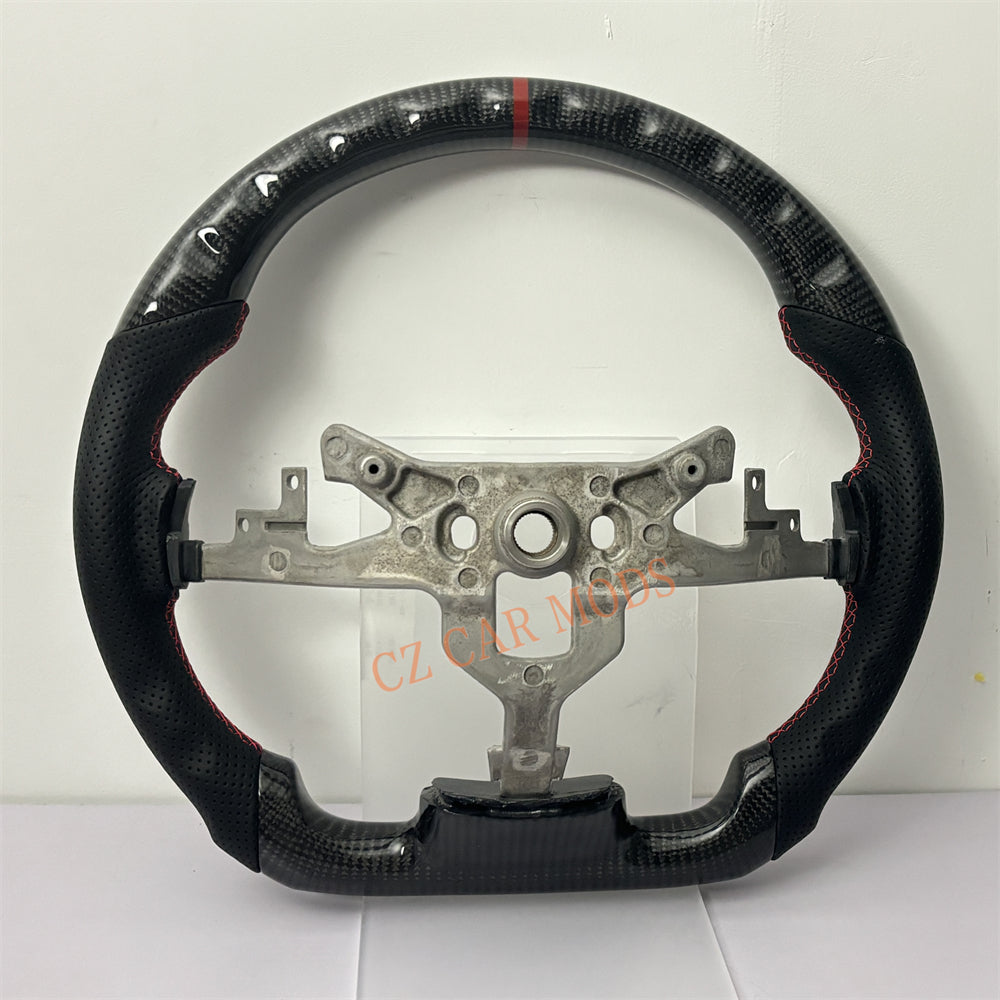 Customized Brand New Perforated Leather Carbon Fiber Steering Wheel Auto Accessory Red Strip For Chevrolet Corvette C6 2005 2006 2007 2008 2009 2010 2011 2012 2013