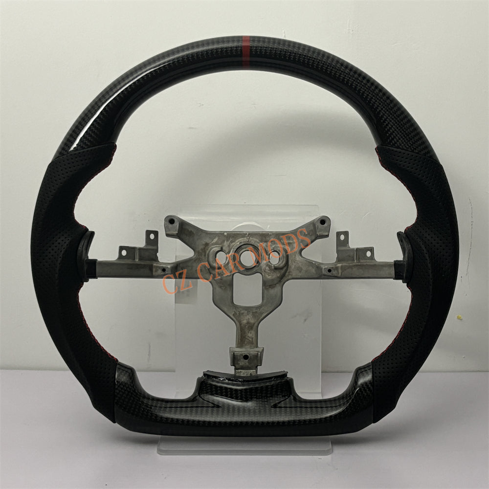 Customized Brand New Perforated Leather Carbon Fiber Steering Wheel Auto Accessory Red Strip For Chevrolet Corvette C6 2005 2006 2007 2008 2009 2010 2011 2012 2013