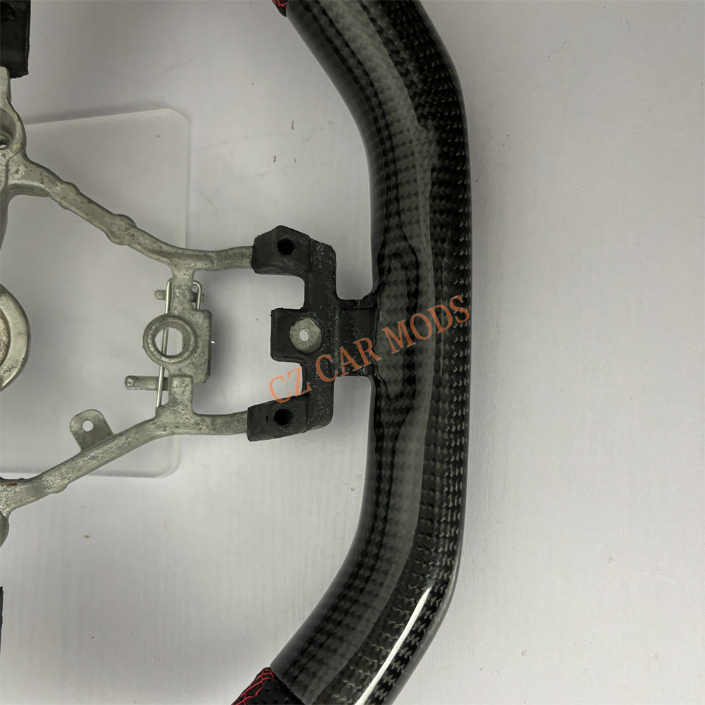 Customized Brand New Perforated Leather Carbon Fiber Steering Wheel Auto Accessory Red Center Strip Fit For Subaru WRX 2015 2016 2017 2018 2020 2021