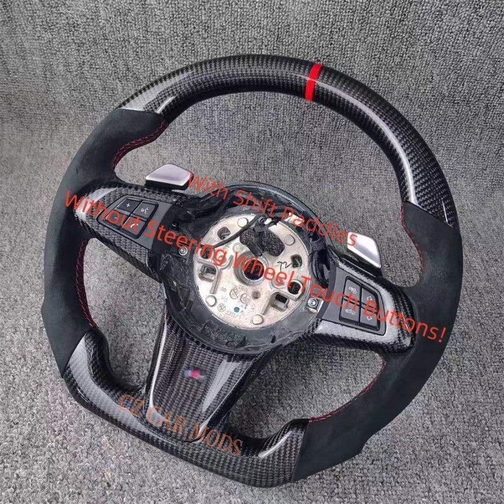 Custom Red Strip Real Carbon Fiber Steering Wheel For BMW Z4 E86 2009 2010 2011 2012 2013 2014 2015 2016 Auto Accessory Original Steering Wheel Remanufactured