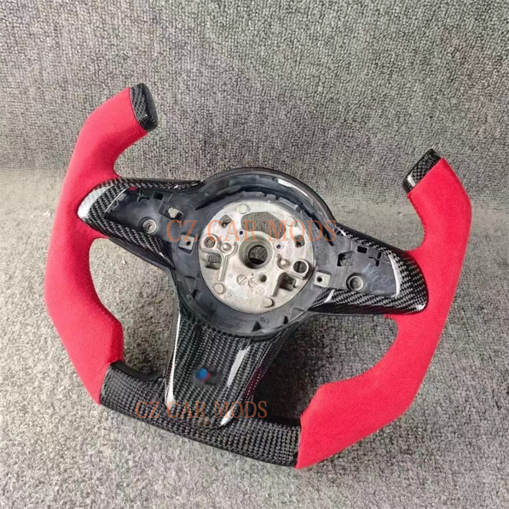 Custom Red Alcantara Carbon Fiber Steering Wheel Auto Accessory Original Steering Wheel Remanufactured For 2009 2010 2011 2012 2013 2014 2015 2016 BMW Z4 E86