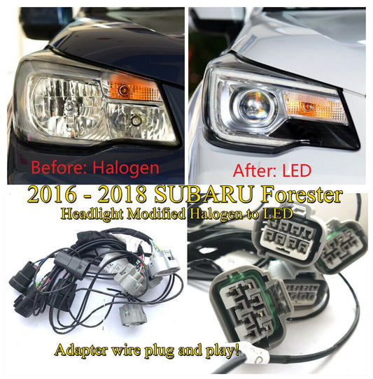Adapter Wire Harness for 2016 2017 2018 SUBARU Forester car headlight modification Halogen to LED